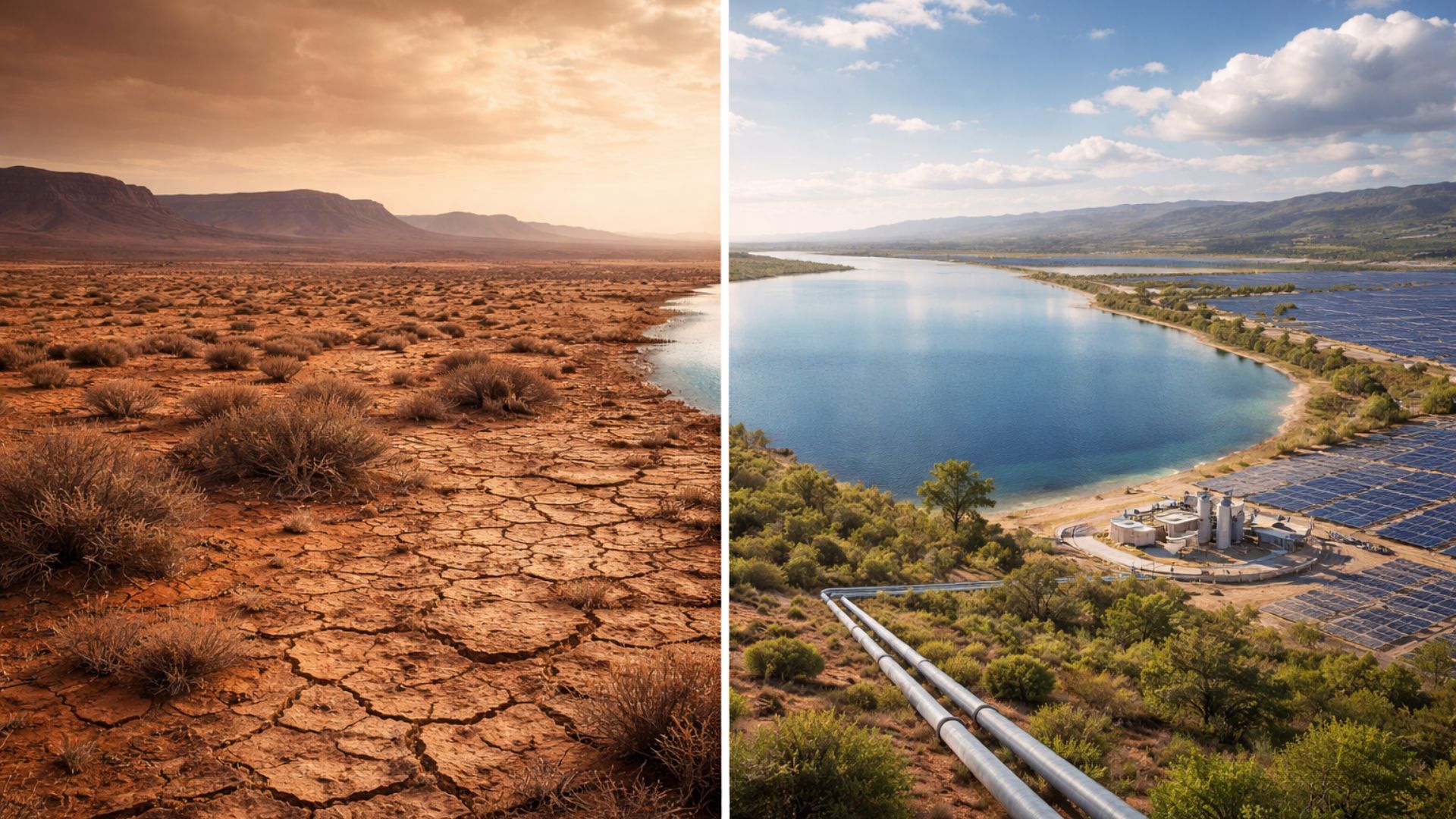 Plano australiano de mar artificial no Outback prevê dessalinização, energia solar e US$ 200 bilhões para enfrentar seca e mudar o clima.