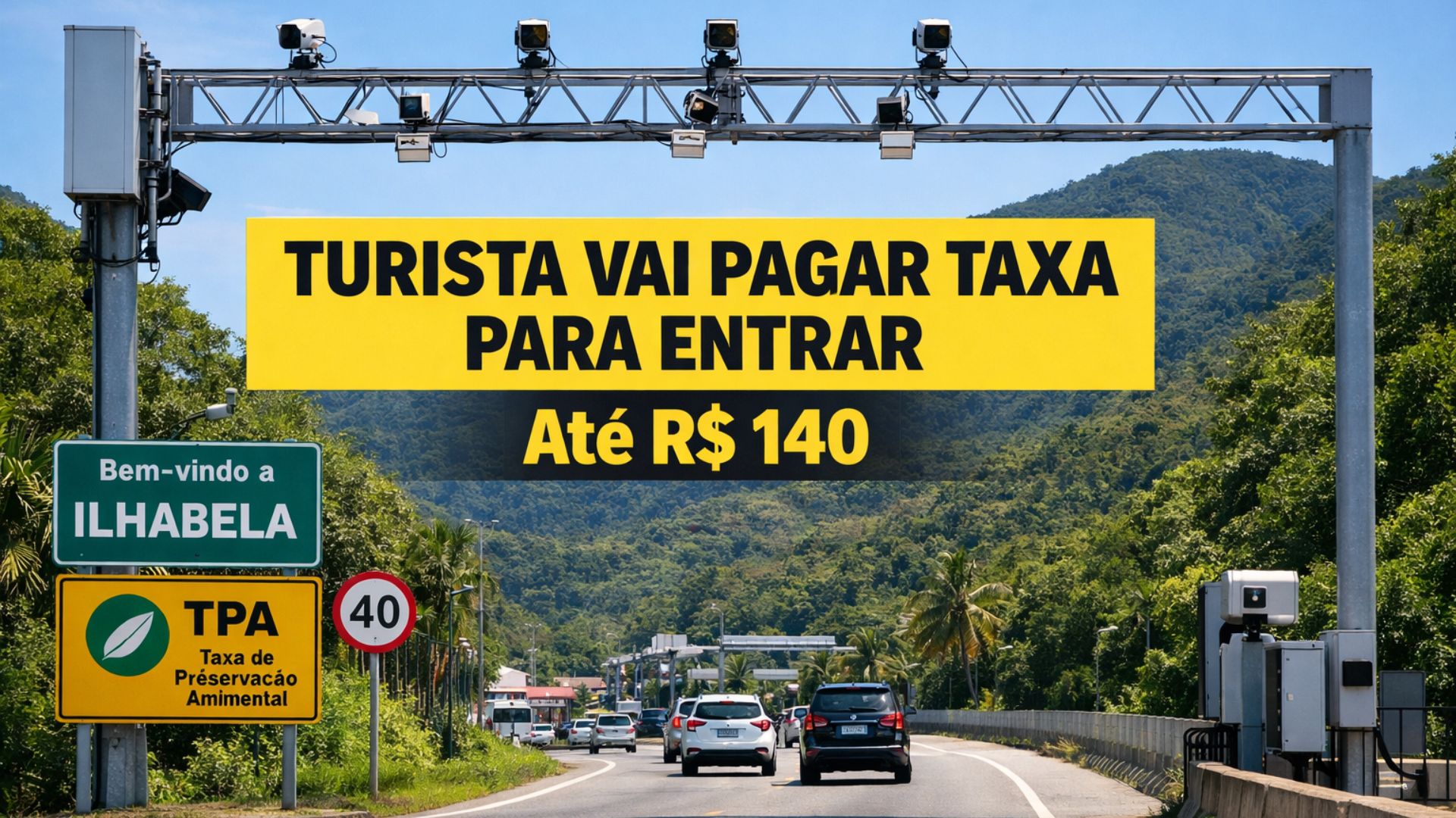 Ilhabela começa a cobrar Taxa de Preservação Ambiental de turistas, com valores até R$ 140, identificação automática e isenção para moradores.