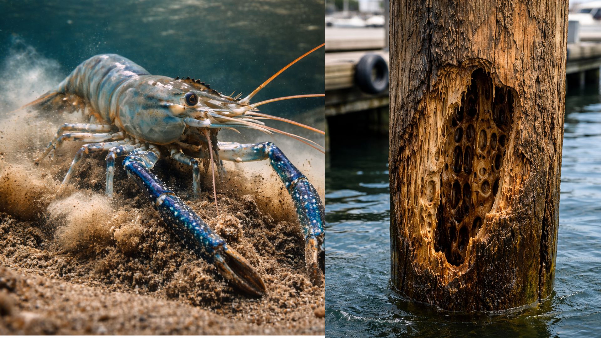 Molusco marinho perfura madeira por dentro, fragiliza píeres e marinas e gera custos ocultos em portos e obras costeiras no mundo.