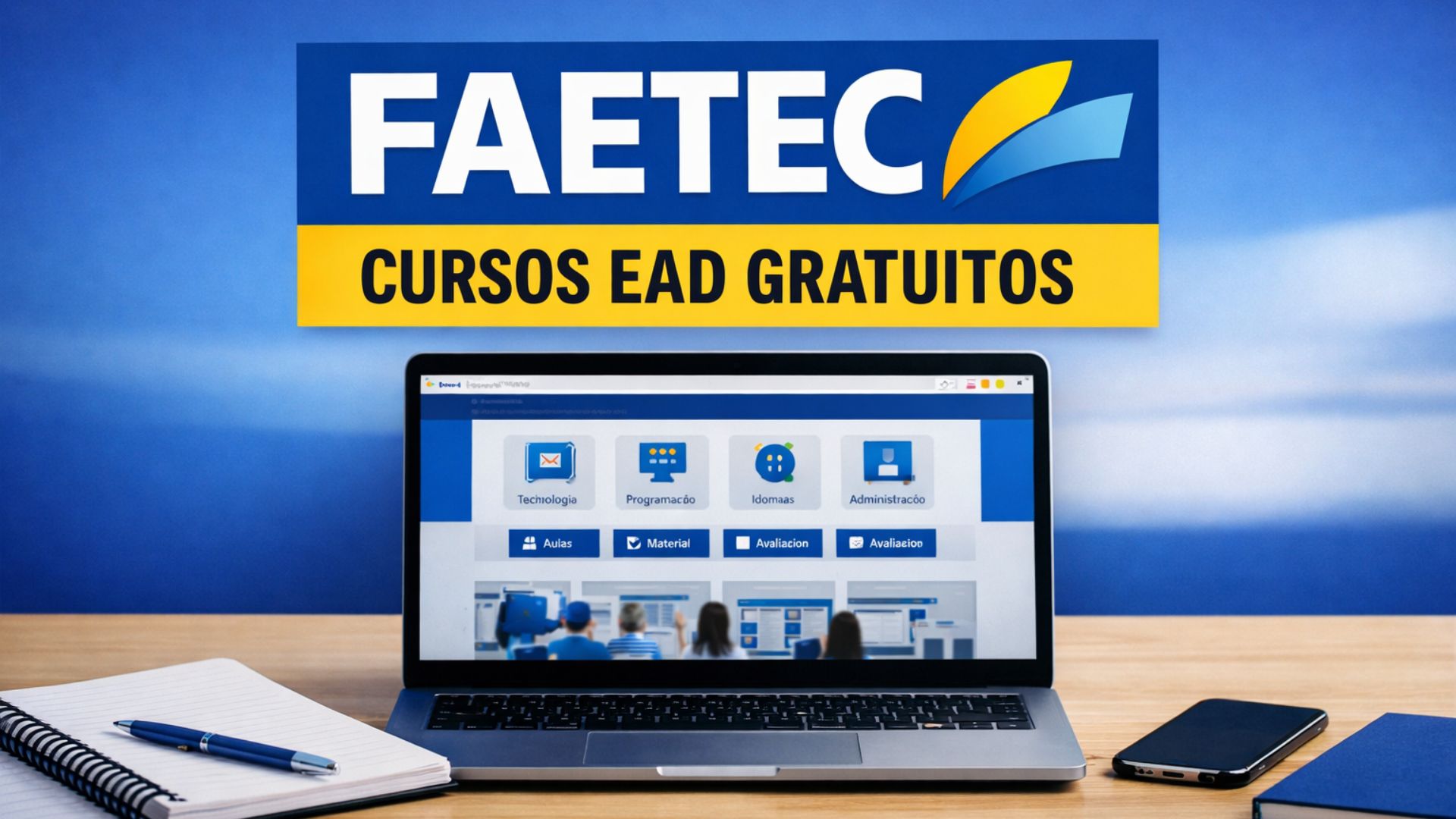 Faetec abre 15 mil vagas em cursos gratuitos a distância nas áreas de tecnologia, marketing e idiomas, com inscrições até janeiro e regra de acesso no primeiro mês.