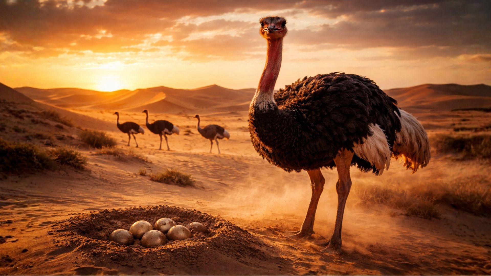 Avestruzes norte-africanos voltaram ao deserto da Tunísia e, após a soltura, ninhos e ovos surgiram, marcando um retorno raro no Saara.
