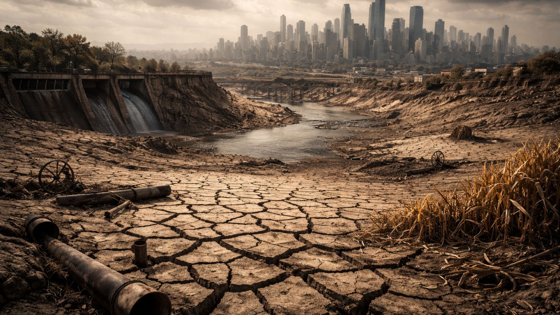 Relatório da ONU alerta para falência hídrica global, com cidades perto do colapso, aquíferos em queda e bilhões sofrendo escassez de água.