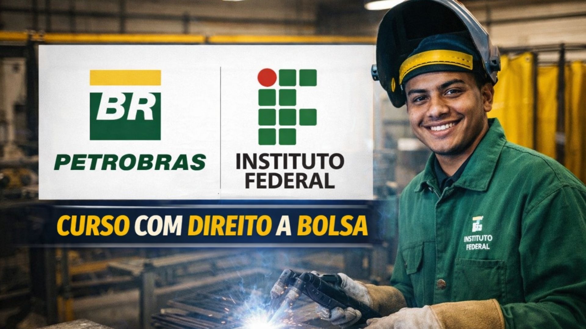 Petrobras abre seleção para curso técnico em soldagem no IFMG Ibirité, com aulas presenciais e auxílio mensal de até R$ 858 durante a formação.
