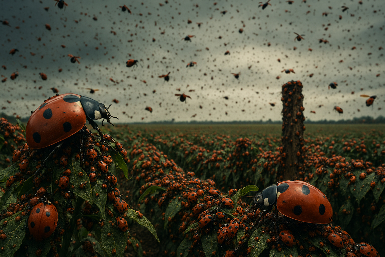 Milhões de joaninhas foram soltas como solução ecológica para salvar lavouras de pulgões e acabaram se tornando uma das invasões biológicas mais problemáticas do mundo