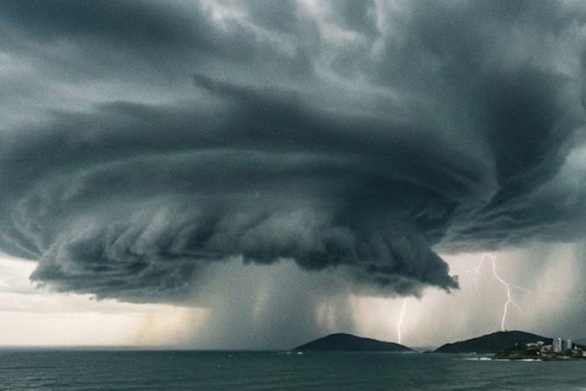 Ciclone forma-se perto do Sul do Brasil; frente fria traz chuva intensa e temporais isolados, com alerta de instabilidade na região nos próximos dias.