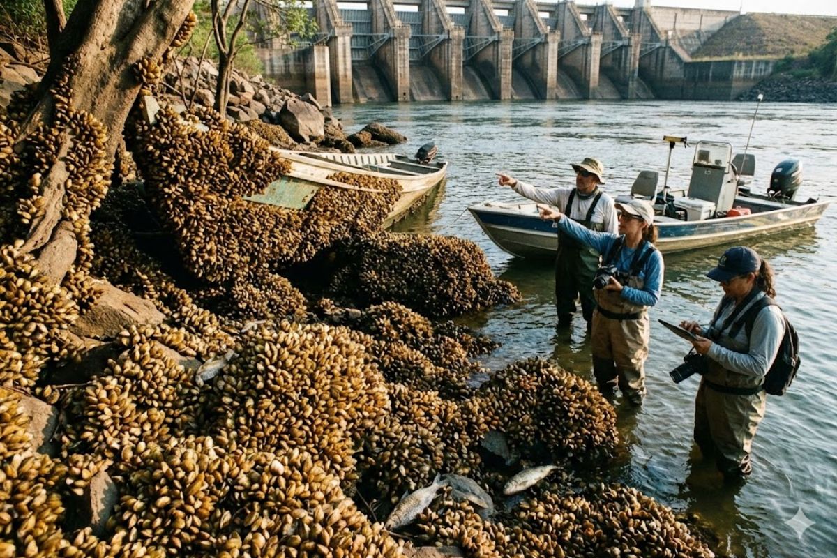 Molusco invasor mexilhão-dourado avança no rio Tocantins, já completou ciclo reprodutivo e pressiona pesca e biodiversidade da Amazônia brasileira