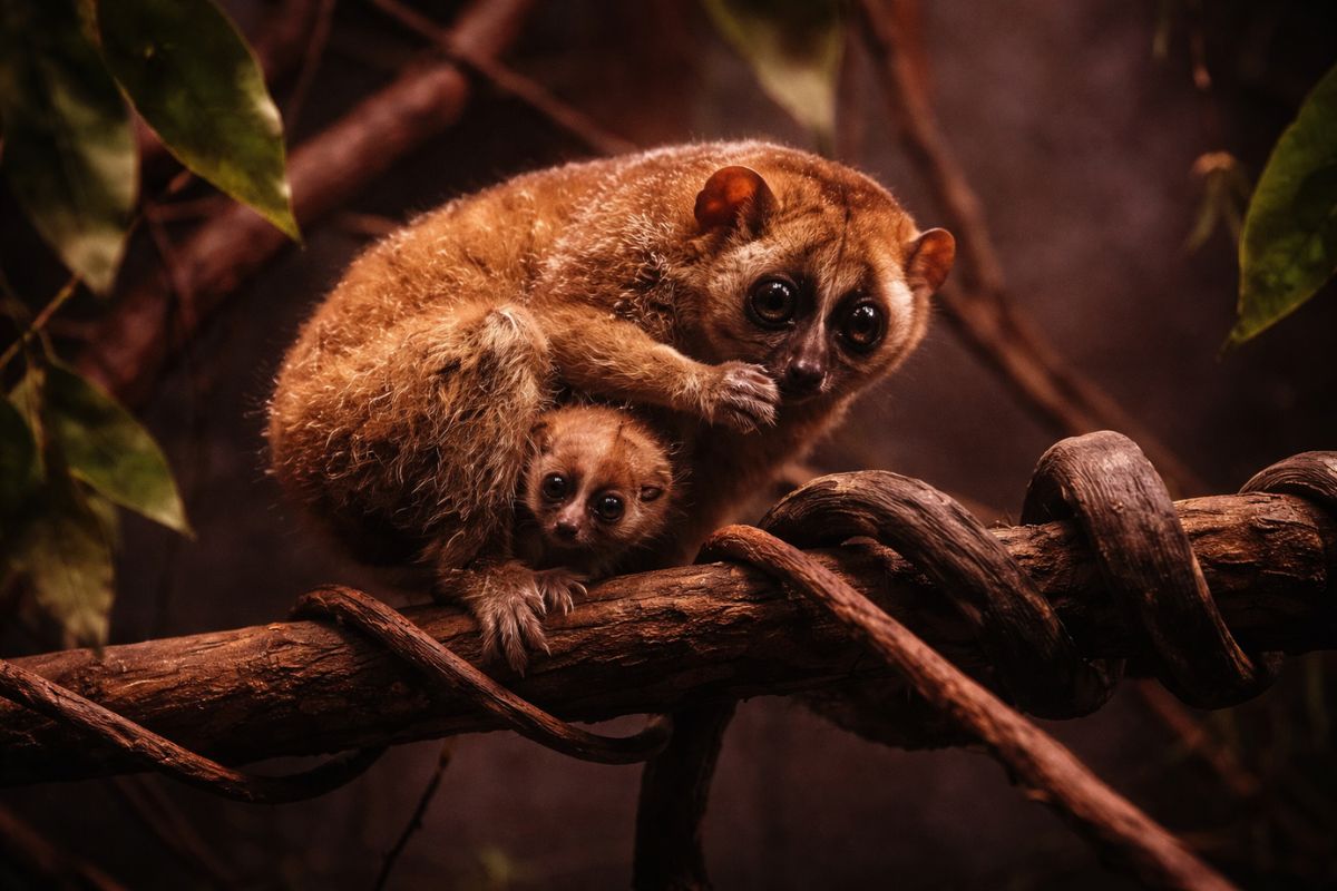 Primata venenoso nasce em Nova York. Lóris-lento-pigmeu enfrenta extinção, usa mordida tóxica como defesa, sofre com tráfico internacional e é espécie ameaçada.