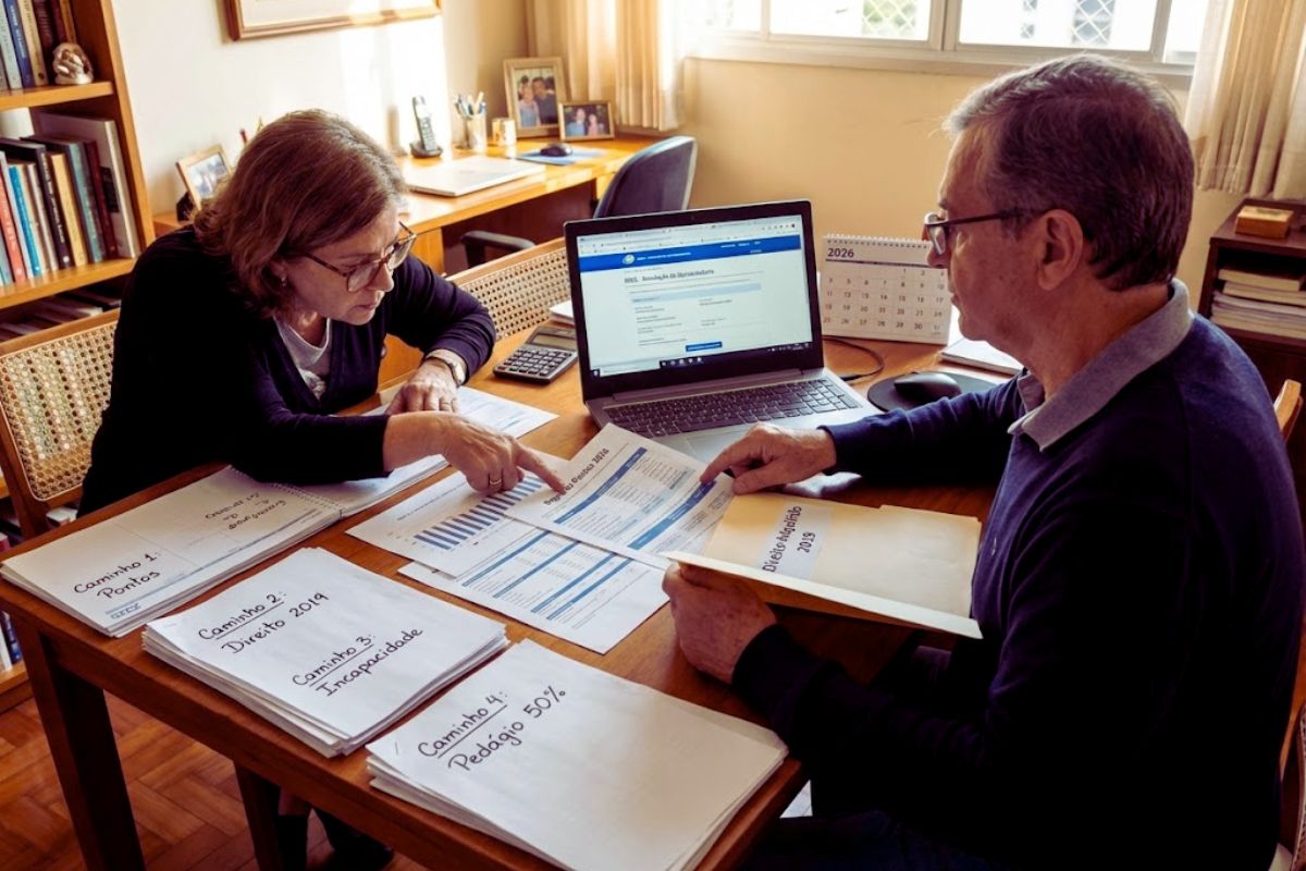 aposentar no INSS exige comparar pontos em 2026 com novembro 2019, checar 2019 e recalcular pontos para escolher a rota certa e protocolar o pedido no momento adequado.