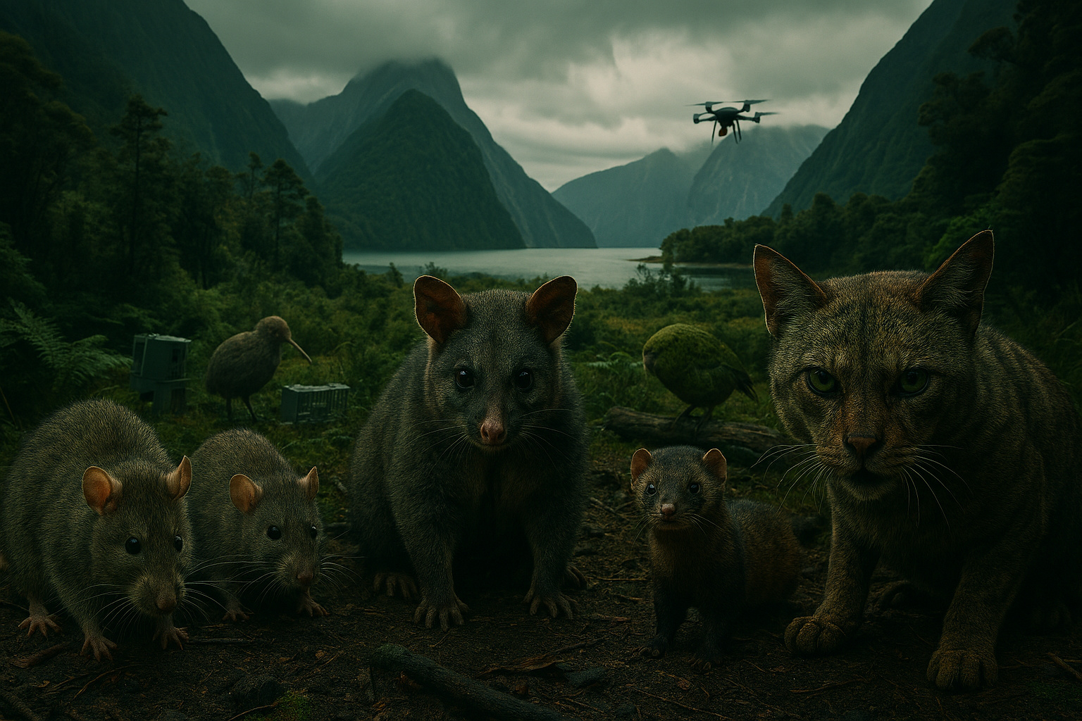 Nova Zelândia quer eliminar mais de 30 milhões de animais invasores até 2050: plano nacional declara guerra a ratos, possums, mustelídeos e gatos ferais para evitar o colapso da fauna nativa