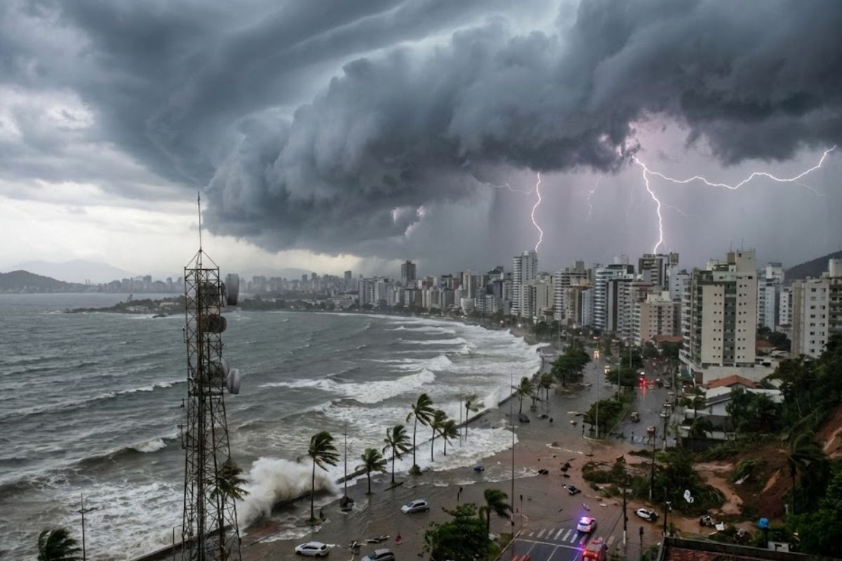 ciclone traz chuva forte, ventos fortes e tempestades severas ao Brasil, elevando risco de alagamentos em seis estados sob alerta máximo nos próximos dias.