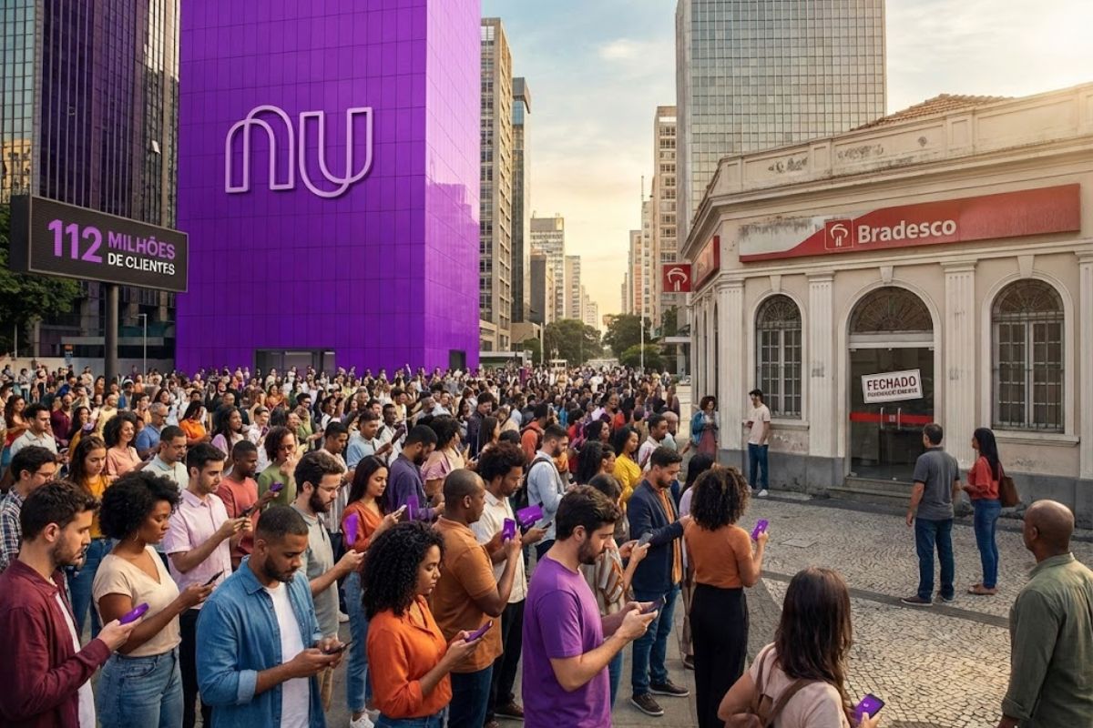 Nubank supera Bradesco em clientes, redefine banco no Brasil e intensifica a disputa bancária ao atingir escala histórica sem agências físicas.