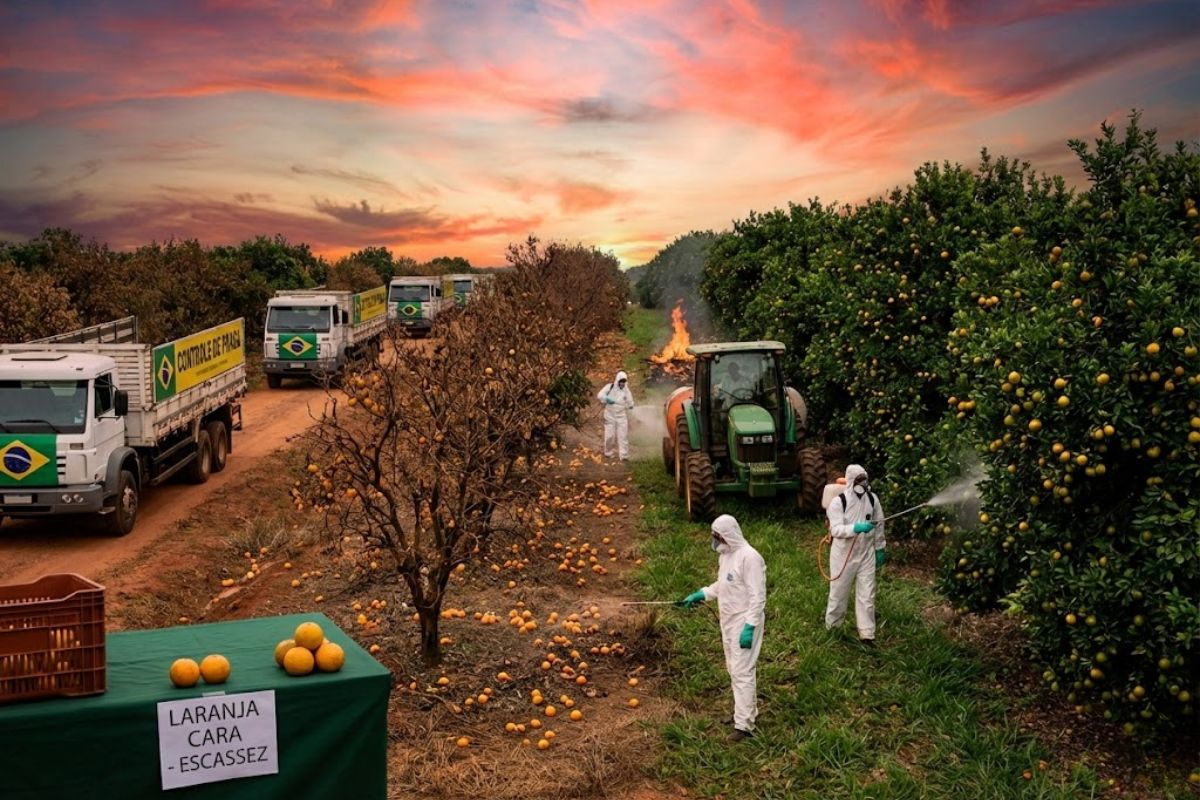 Praga do greening avança em São Paulo, devasta a citricultura, encarece a laranja e leva à liberação de R$ 90 milhões para pesquisa aplicada que tenta conter prejuízos nos pomares brasileiros.