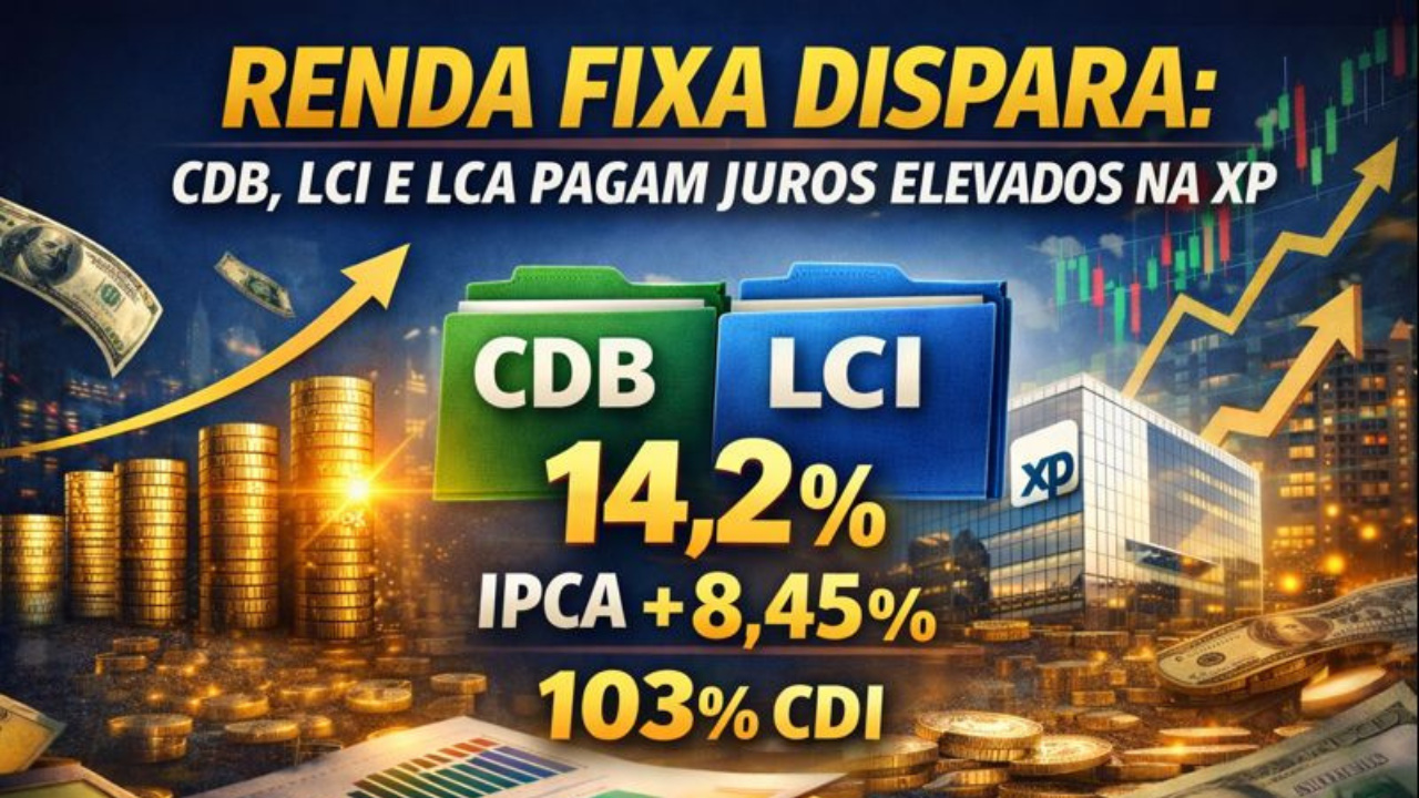 Com taxas de juros elevadas, renda fixa segue atrativa com CDB, LCI e LCA disponíveis na plataforma da XP.