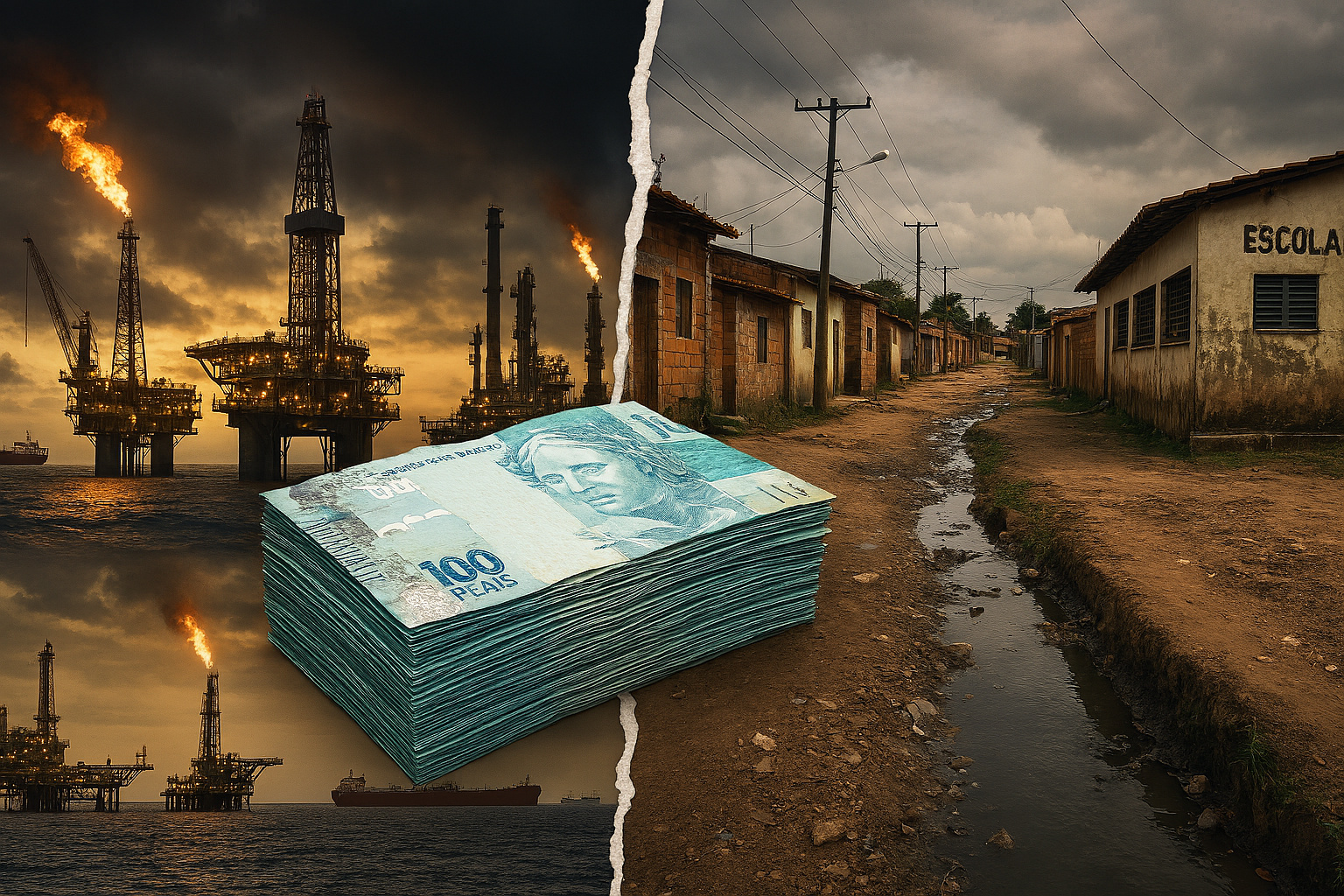 Segundo o IPS Brasil, municípios que recebem milhões em royalties do petróleo seguem entre os piores do país em saneamento, educação e qualidade de vida