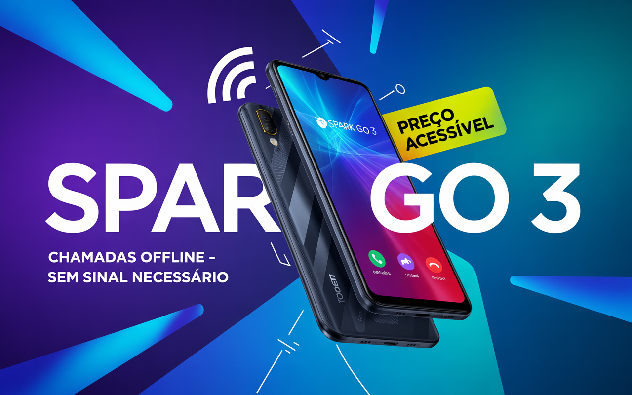 Smartphone que faz chamadas offline é lançado pela Tecno: Spark Go 3 promete funcionar até sem sinal e chega ao mercado com preço acessível