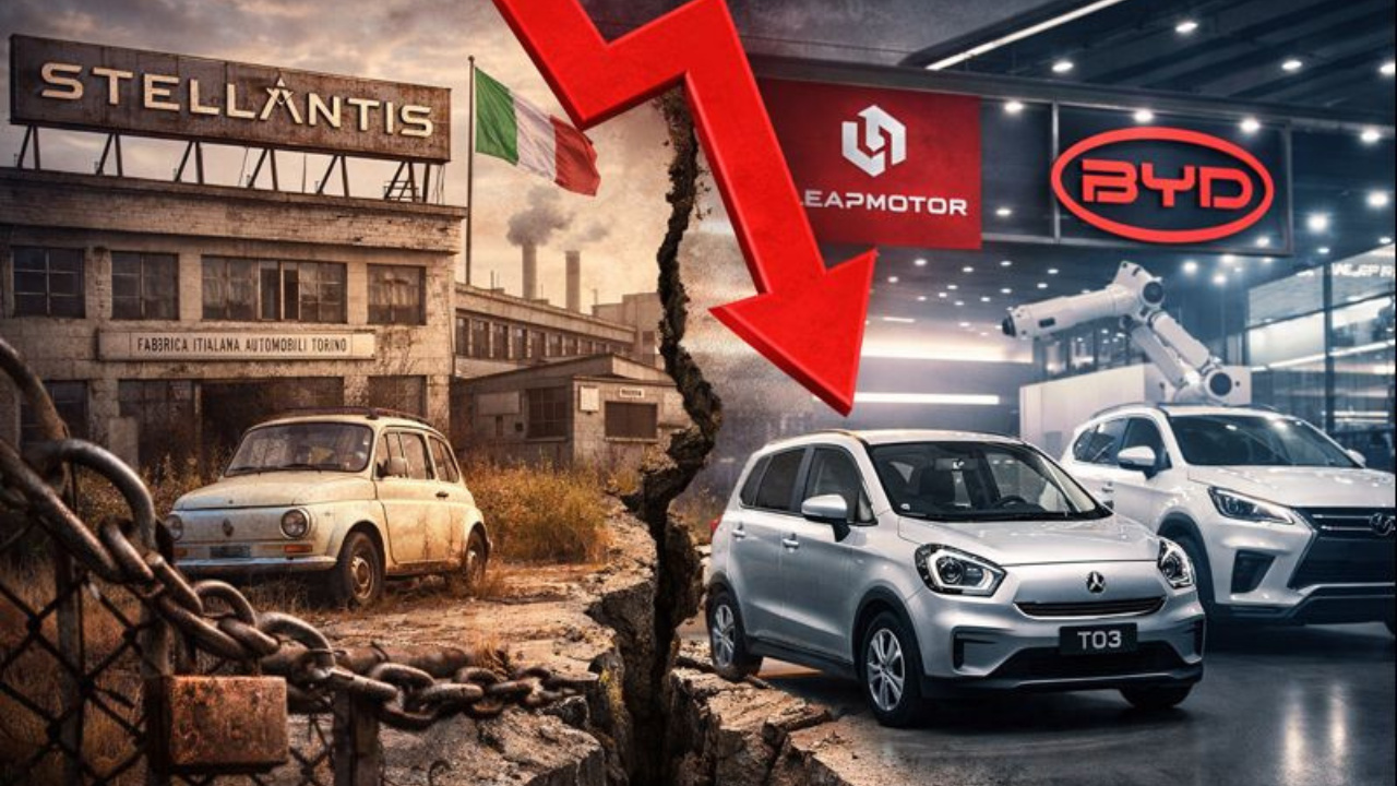 A produção automobilística italiana cai ao menor nível desde os anos 1950, enquanto a Fábrica enfrenta crise industrial e avanço chinês.