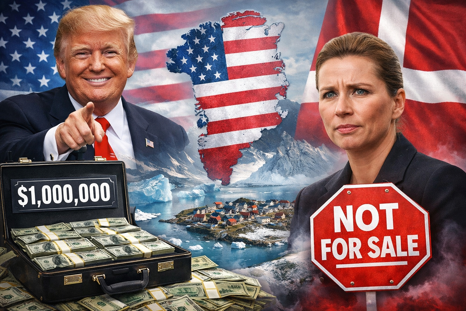 Trump considera pagar até US$ 1 milhão por morador para integrar a Groenlândia aos EUA e Dinamarca reage dizendo que não está à venda