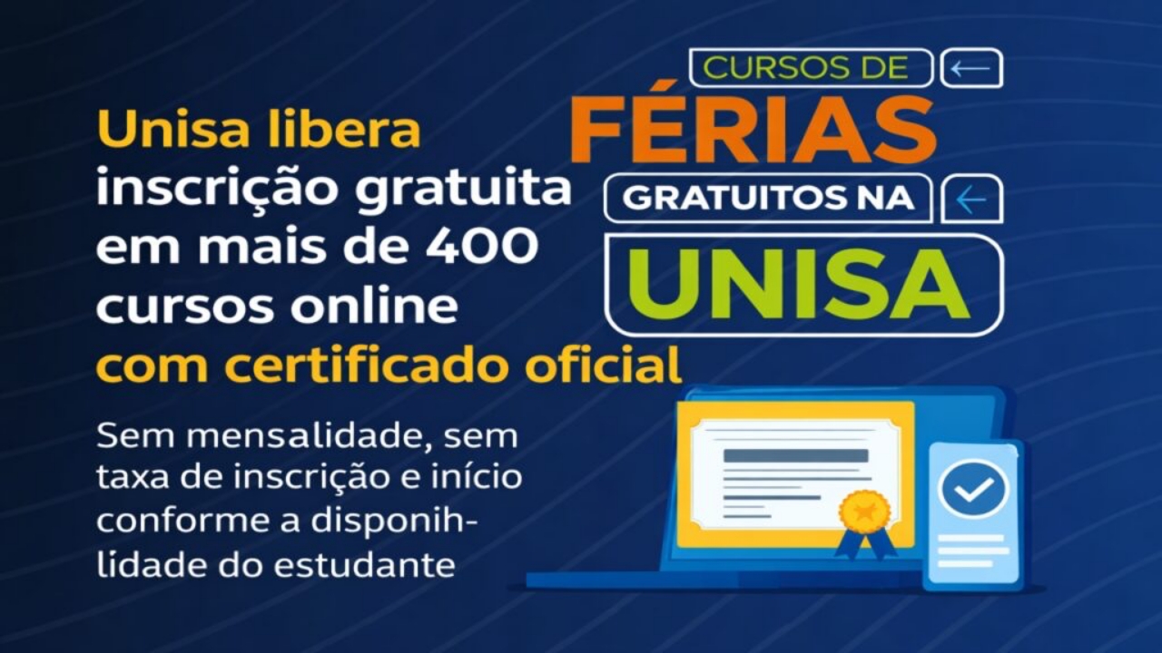 cursos online - UNISA - vagas