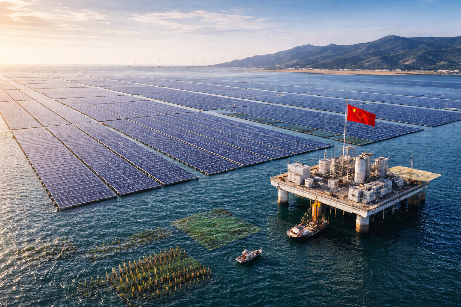 Usina solar offshore chinesa inaugura nova fronteira da geração de energia