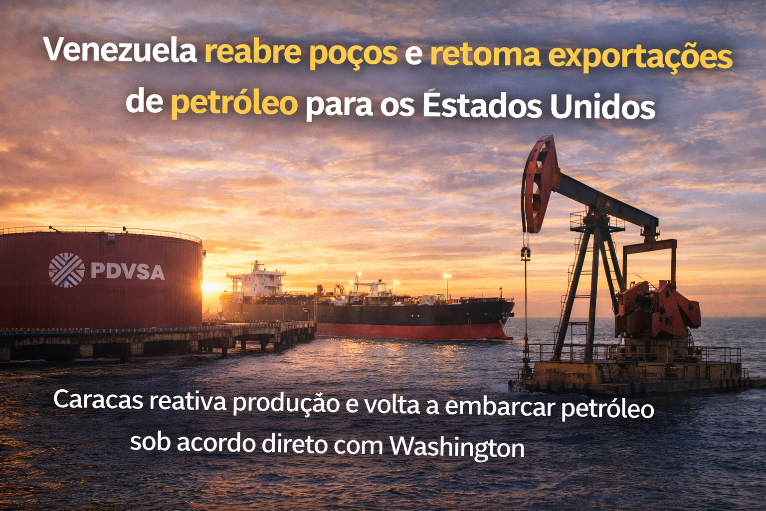 Venezuela reabre poços e retoma exportações de petróleo para os Estados Unidos