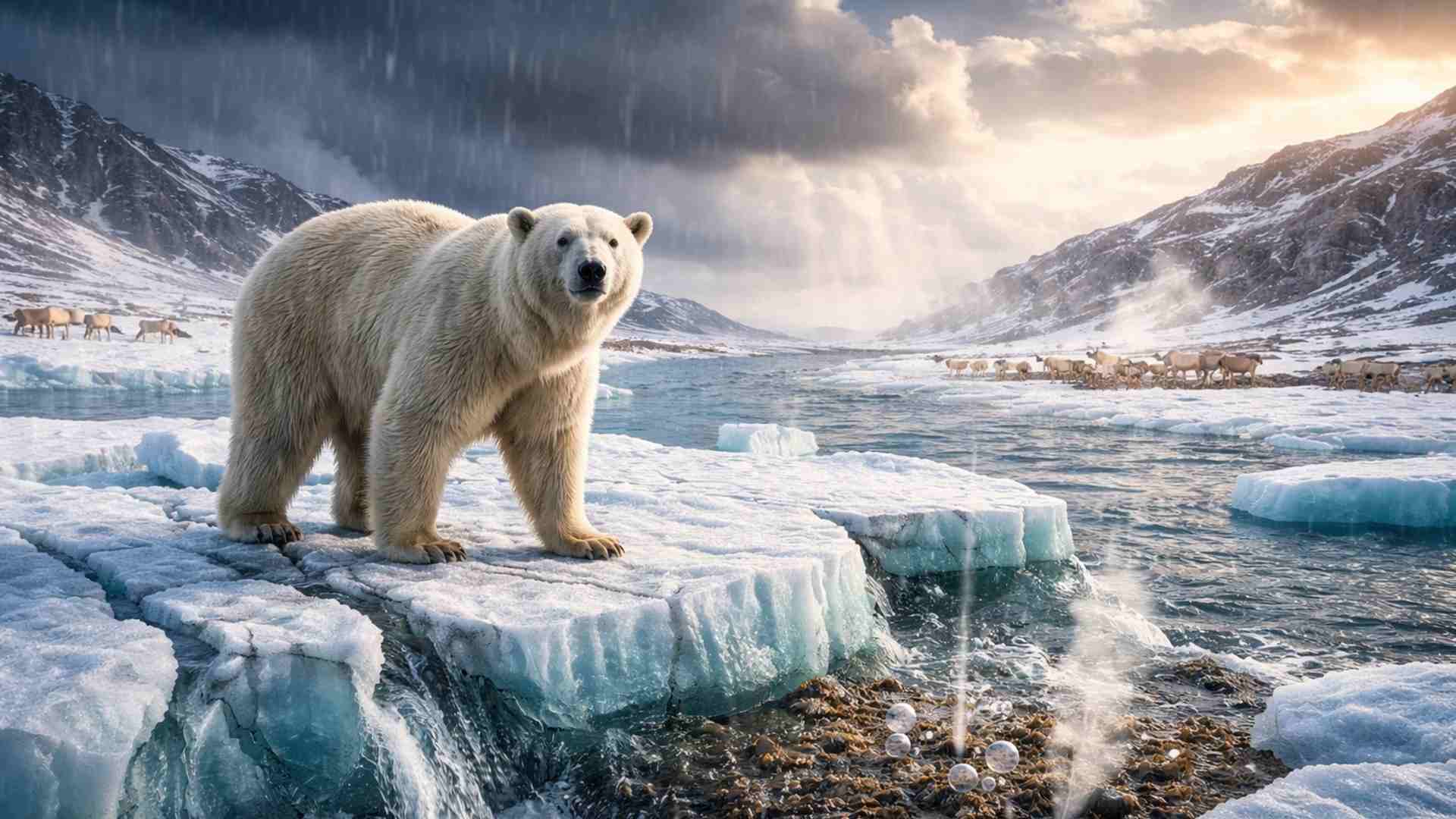 Estudo com 70 anos de dados mostra aumento recente de eventos climáticos extremos no Ártico e aponta impactos sobre gelo, fauna e carbono.