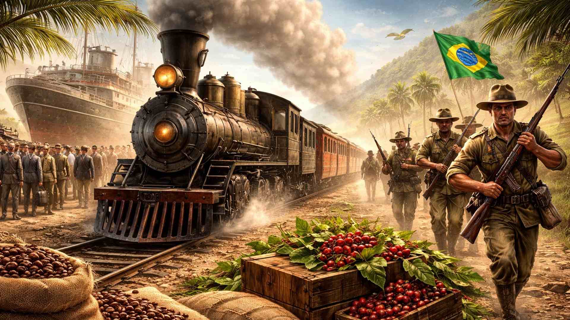 Do fim do Império à crise de 1929, o Brasil cresceu com o café, concentrou poder político e entrou em colapso após golpes, fraudes e revoltas militares.