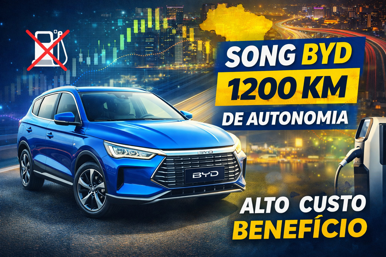 BYD Song Pro amplia autonomia para 1200km e reforça custo benefício no mercado automotivo