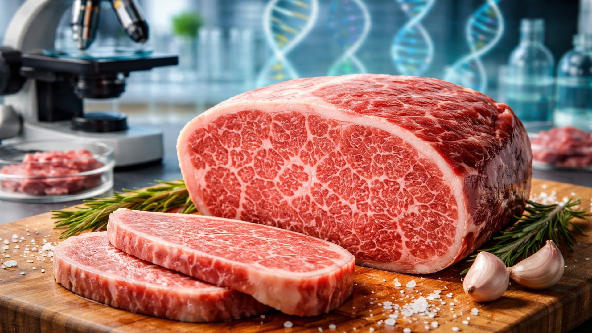 Novo genoma Wagyu, 16% maior, revela genes e variantes estruturais ligados ao marmoreio e ao valor econômico da carne.