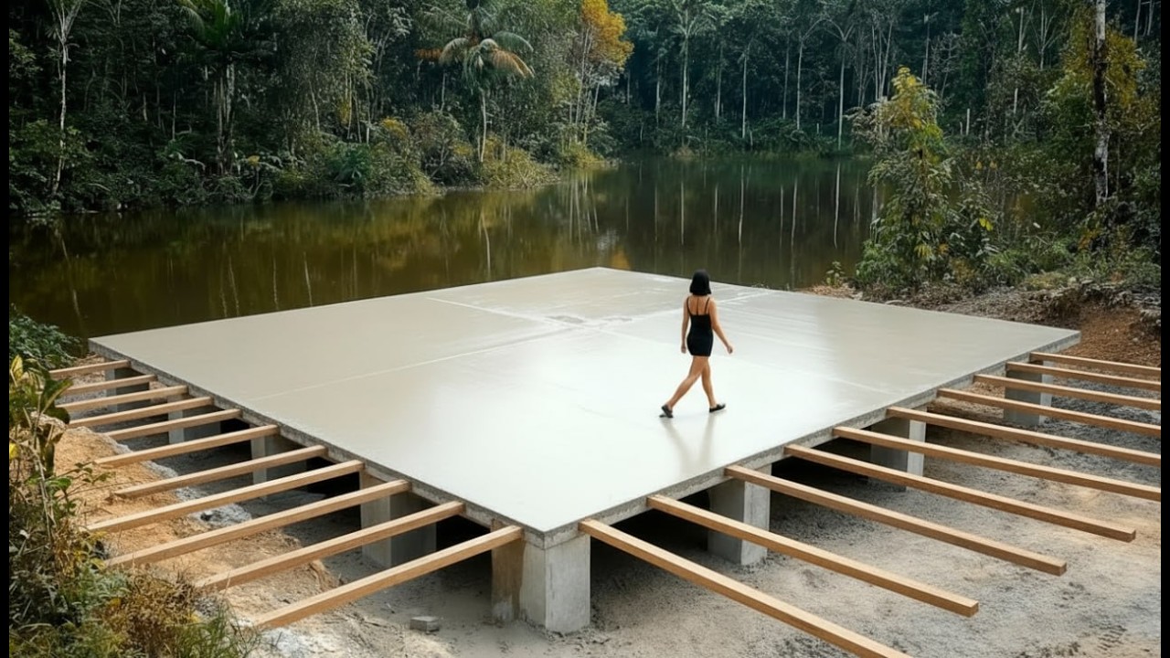 Mulher constrói casa à beira de um lago em plena selva, vive isolada da civilização e conclui a obra em apenas 120 dias, sem apoio urbano, vizinhos ou infraestrutura convencional