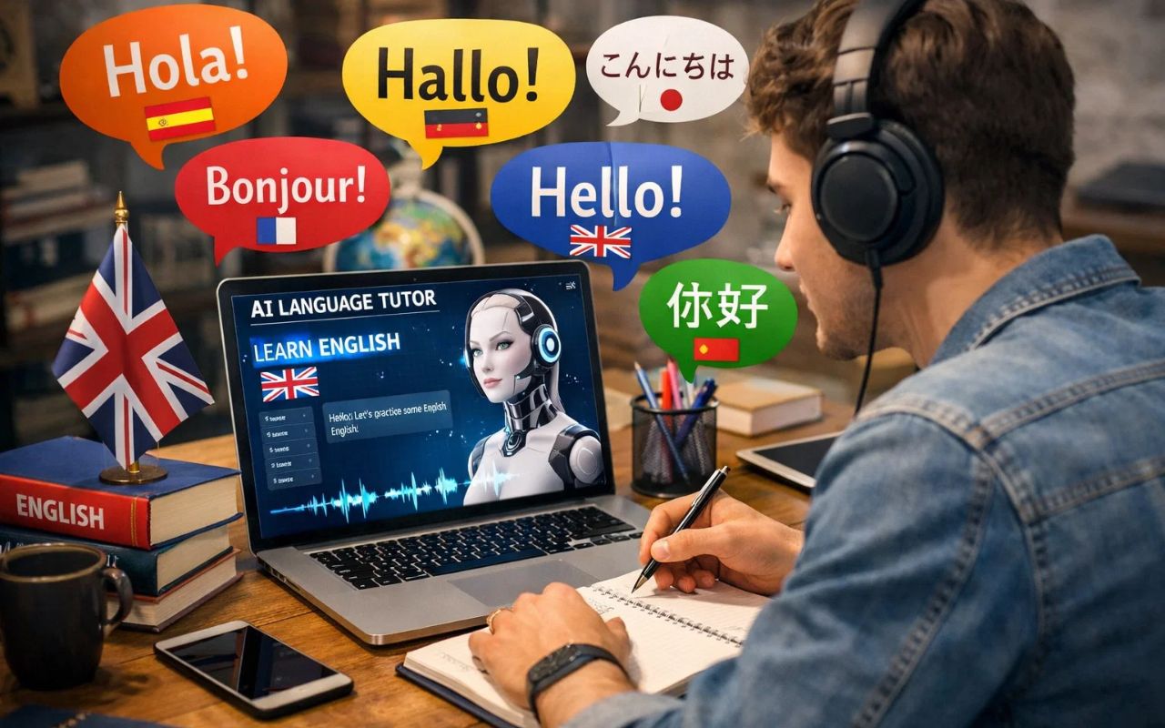 Descubra como usar IA para aprimorar seus estudos de idiomas com cinco estratégias eficazes, desde ferramentas como NotebookLM até treinamentos de conversação com IA em tempo real.