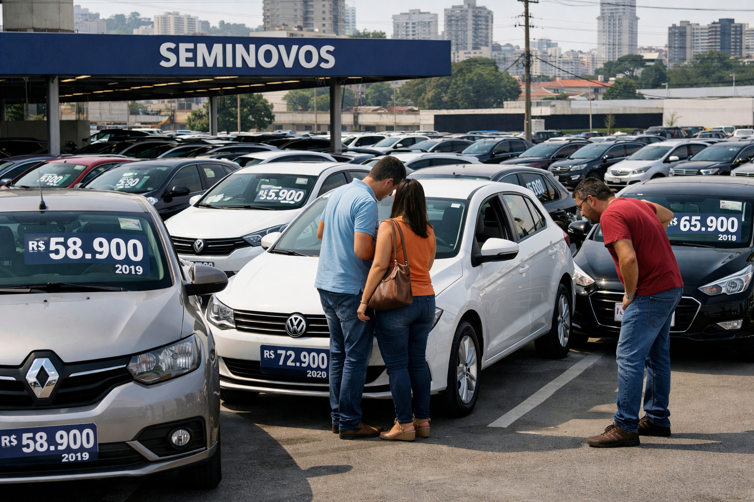 Comparação entre carro novo e seminovo em decisão de compra