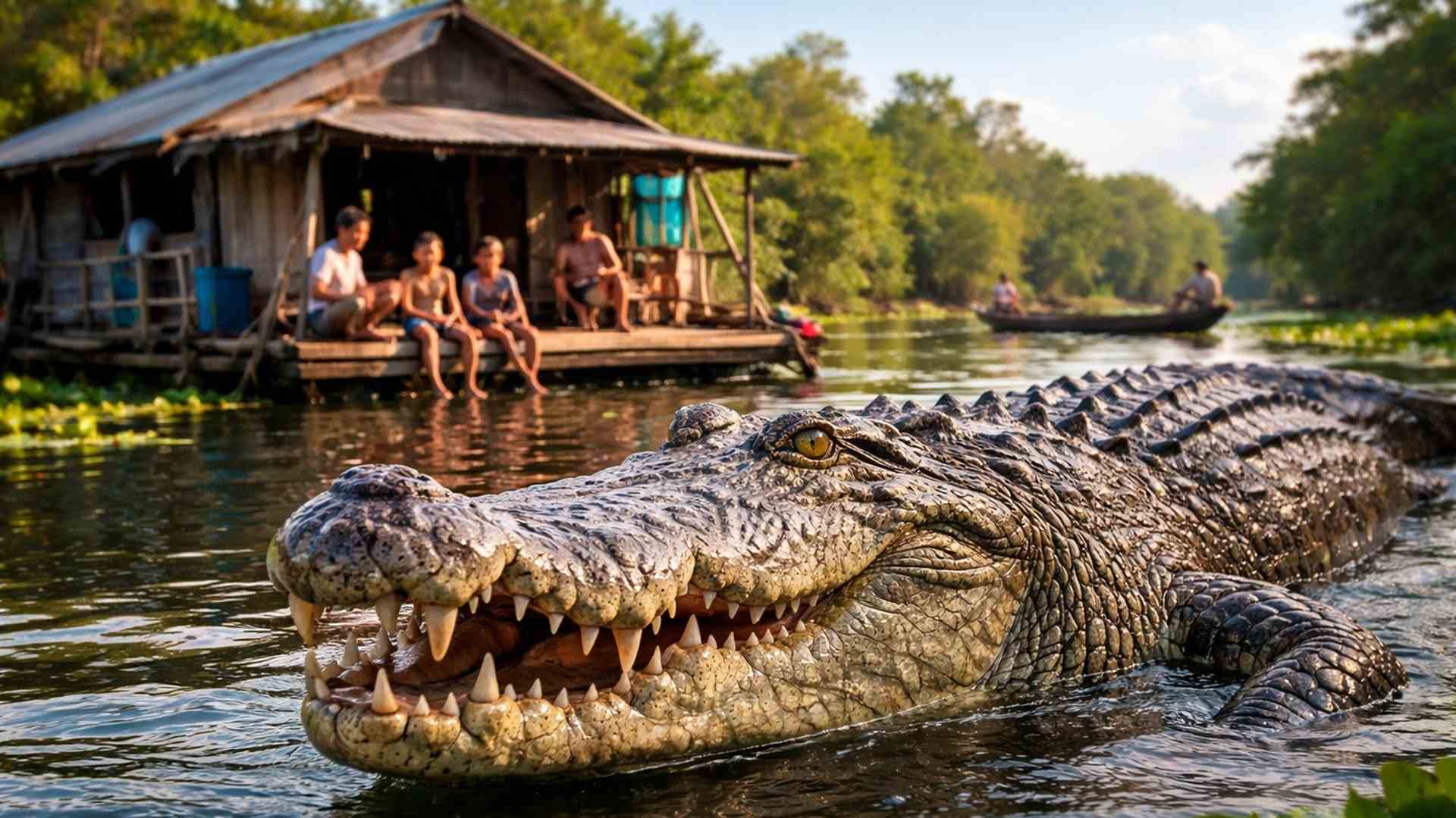 Pântano de Agusan, nas Filipinas, reúne vilas flutuantes, pesca artesanal e crocodilos gigantes, incluindo o maior já capturado vivo.