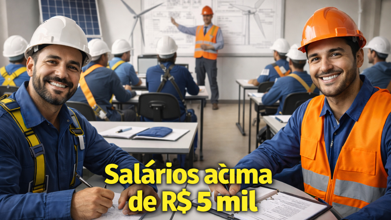 Setor de energia amplia contratações em 2026, impulsiona carreiras técnicas e oferece salários acima de R$ 5 mil com alta estabilidade.