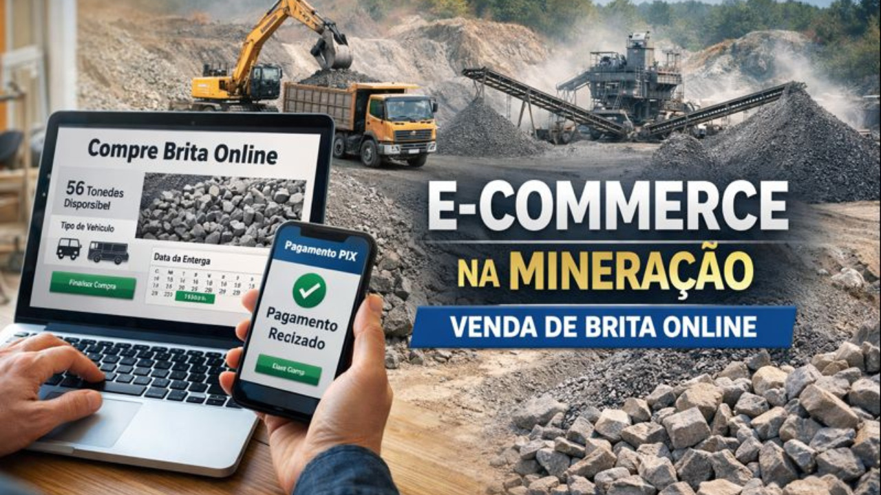 Inovação no setor mineral marca a primeira venda de brita por e-commerce no Brasil, transformando a logística na mineração.