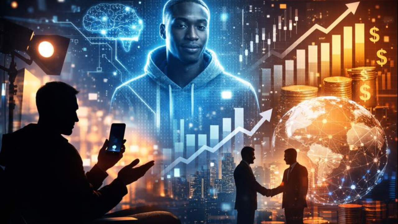 Khaby Lame transformou fama em negócio bilionário ao vender empresa e gêmeo digital, reforçando o avanço da economia dos criadores e da IA.