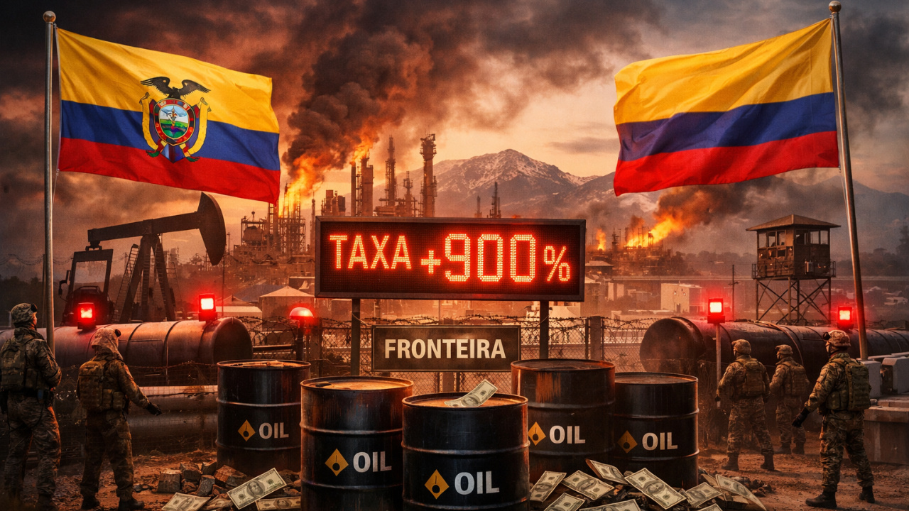 Equador eleva em 900% a taxa de trânsito do petróleo colombiano no SOTE e intensifica a guerra comercial com a Colômbia, em meio a acusações, retaliações e tensão energética.
