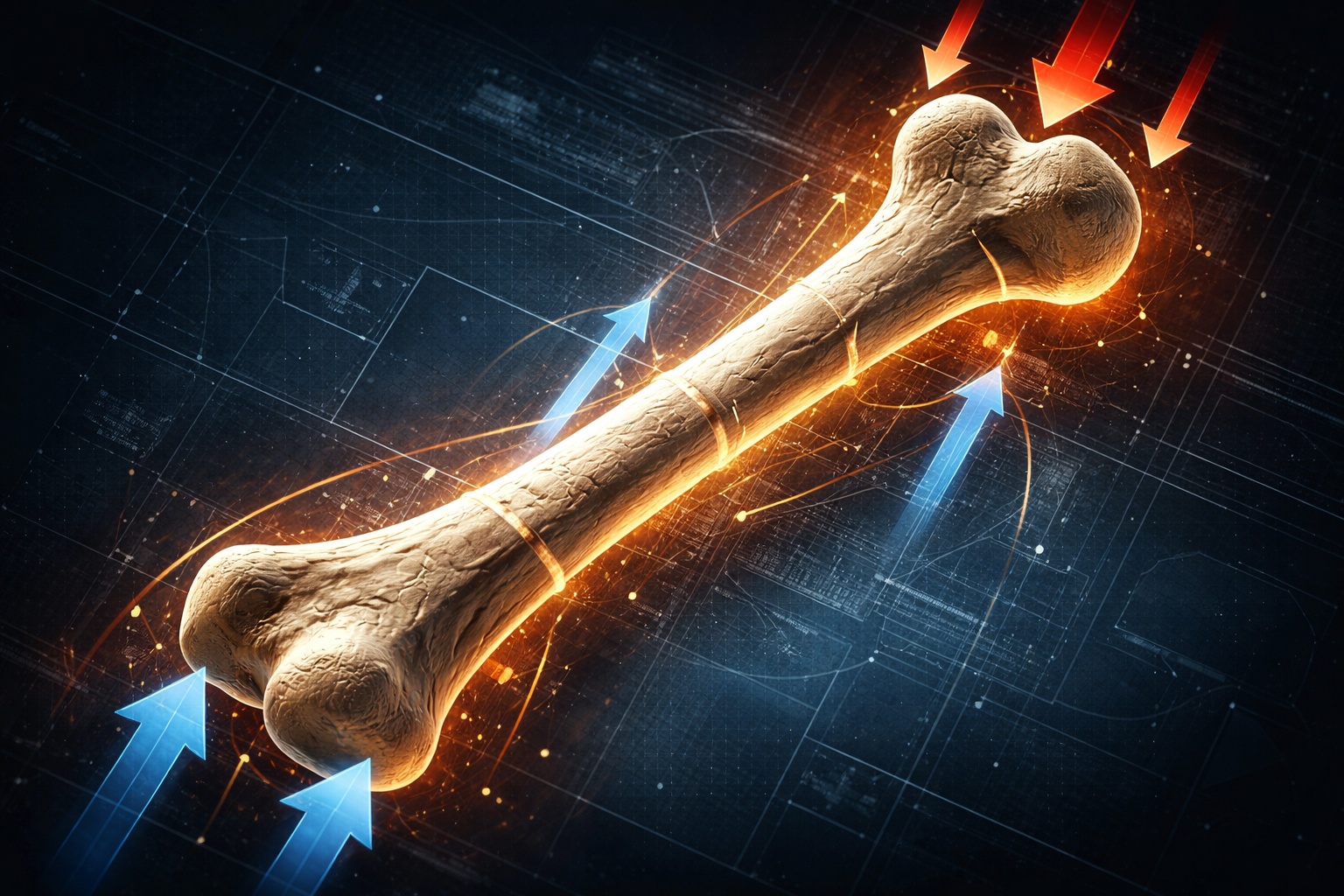 O osso mais resistente do corpo humano: o fêmur suporta forças equivalentes a até 30 vezes o peso do corpo e funciona como uma verdadeira viga biológica de engenharia extrema