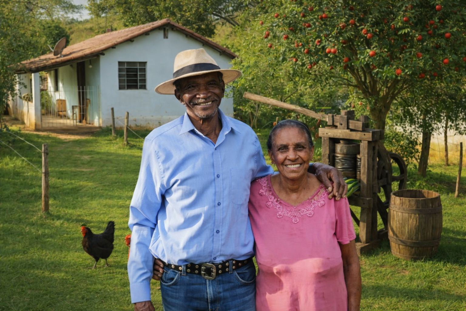 Sr. João Balduino e Dona Maria trabalham juntos em engenho de rapadura artesanal em Minas Gerais