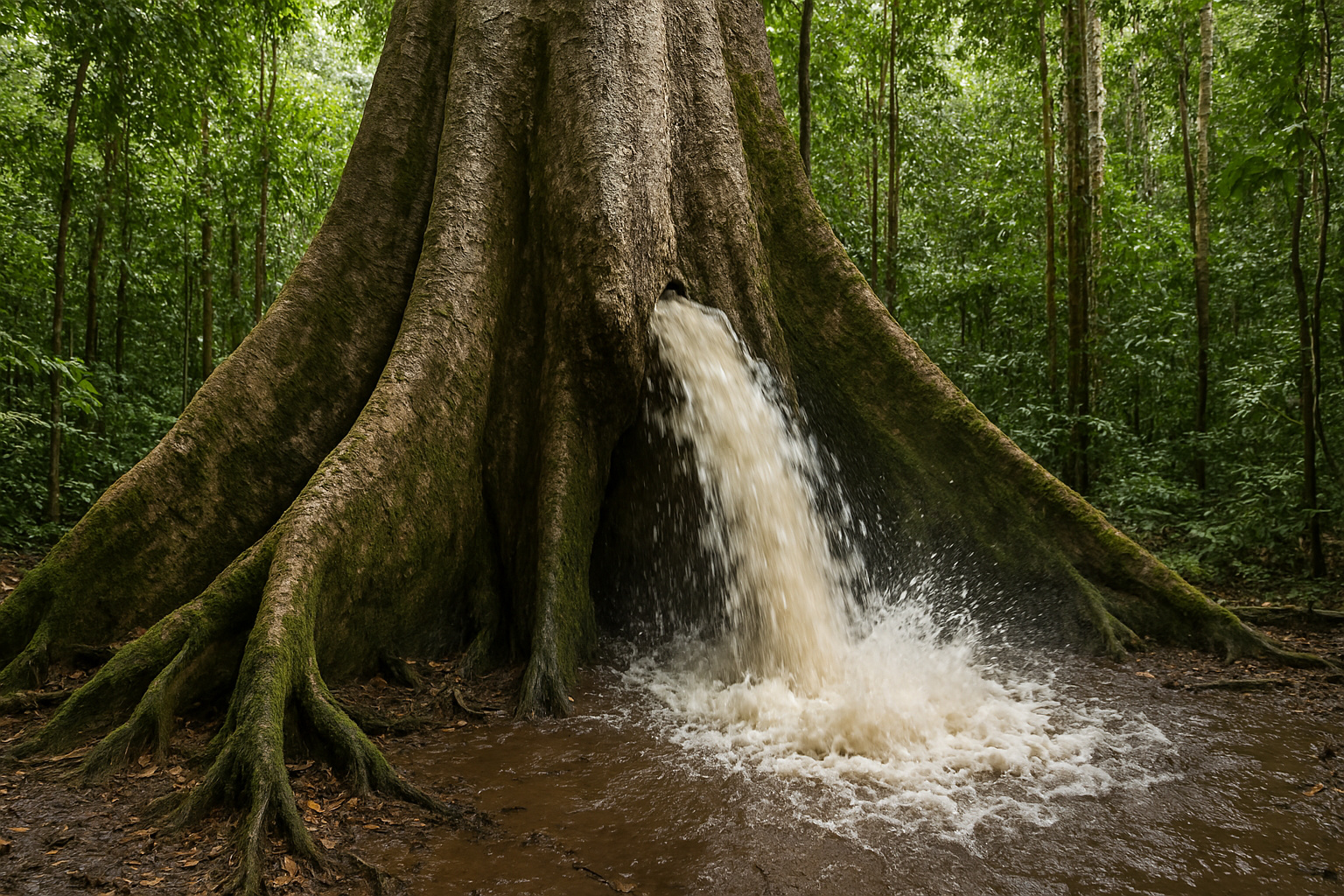 Com até 60 metros de altura, tronco que armazena água e vapores que ajudam a manter a umidade do ar, a sumaúma amazônica funciona como uma “torre viva” da selva e influencia o clima ao redor da floresta