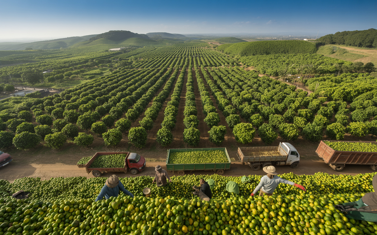 No coração do interior paulista, uma cidade pequena se tornou gigante no agro: responde por cerca de 80% do limão-taiti do Brasil e colhe até 900 mil toneladas por ano, dominando um mercado estratégico da fruticultura nacional
