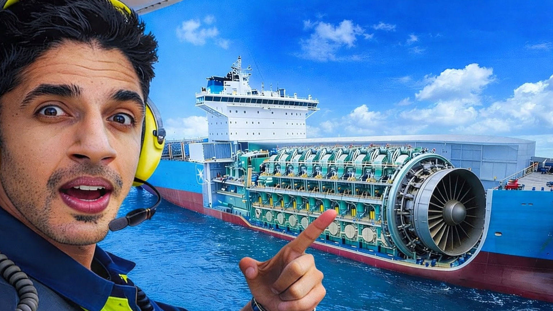 Maior navio do mundo impressiona com motor gigante de 14 cilindros, eixo de 167 metros e estrutura interna comparável a um prédio.