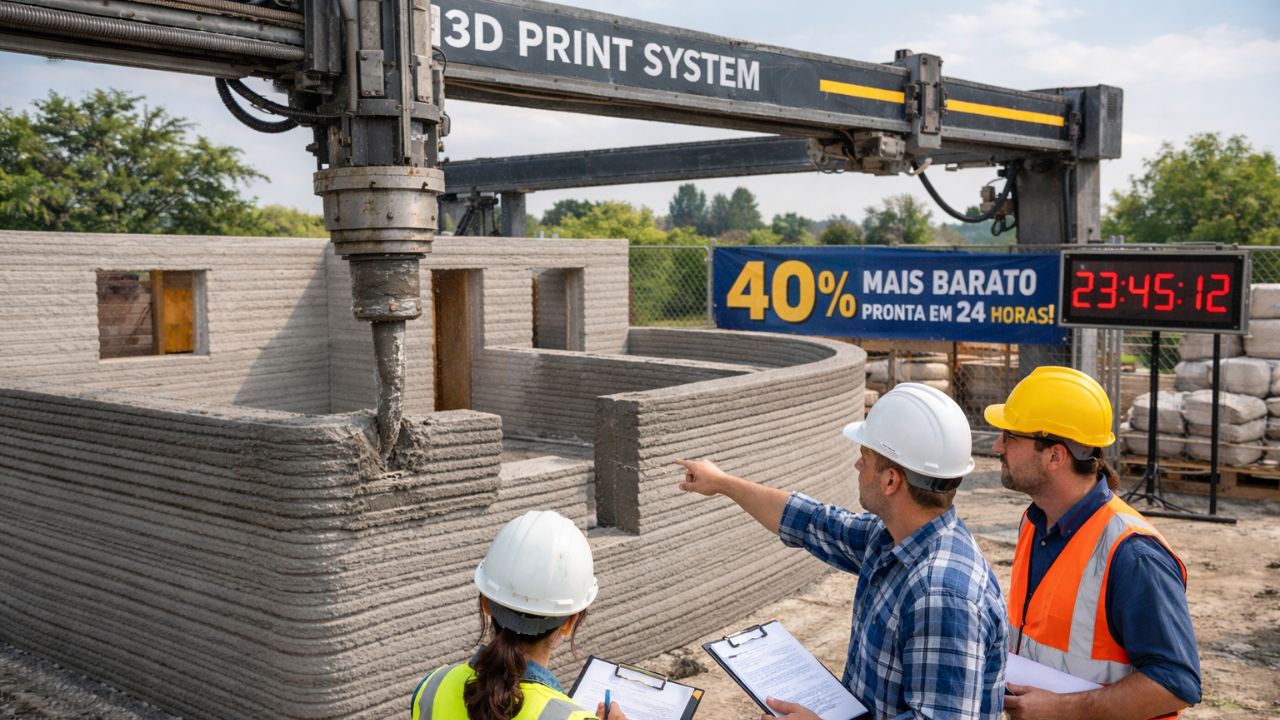 Casas impressas em 3D reduzem custos, aceleram obras e mantêm resistência estrutural. Veja como essa tecnologia pode transformar moradias e cidades.