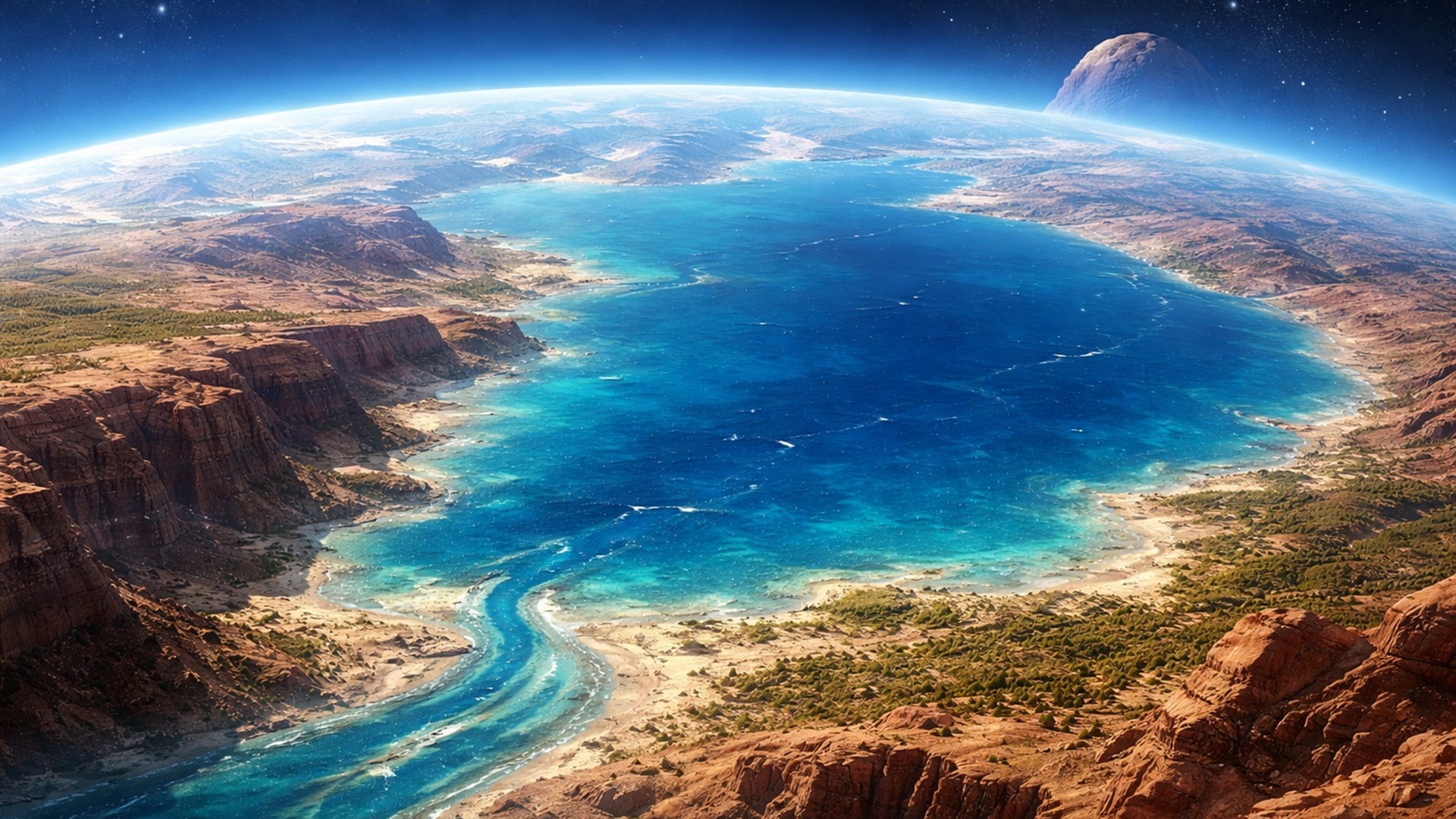 Estudo suíço encontra evidências de um oceano do tamanho do Ártico em Marte há três bilhões de anos, com costa e deltas fluviais preservados.