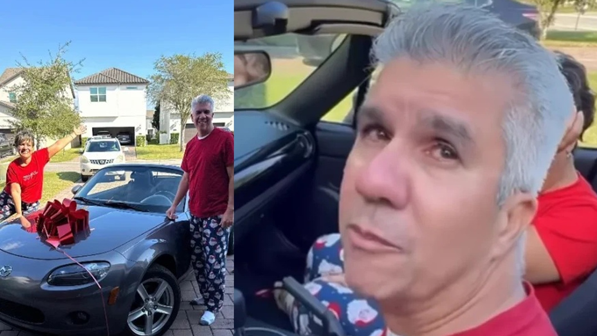 Filhos compram Mazda conversível para os pais, mantêm surpresa até o Natal e vídeo da revelação viraliza nas redes sociais.