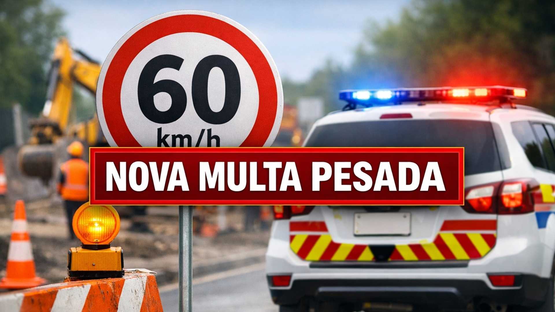 Projeto aprovado na Câmara impõe redução para 60 km/h em obras e atendimentos médicos e prevê multa para motoristas que descumprirem.