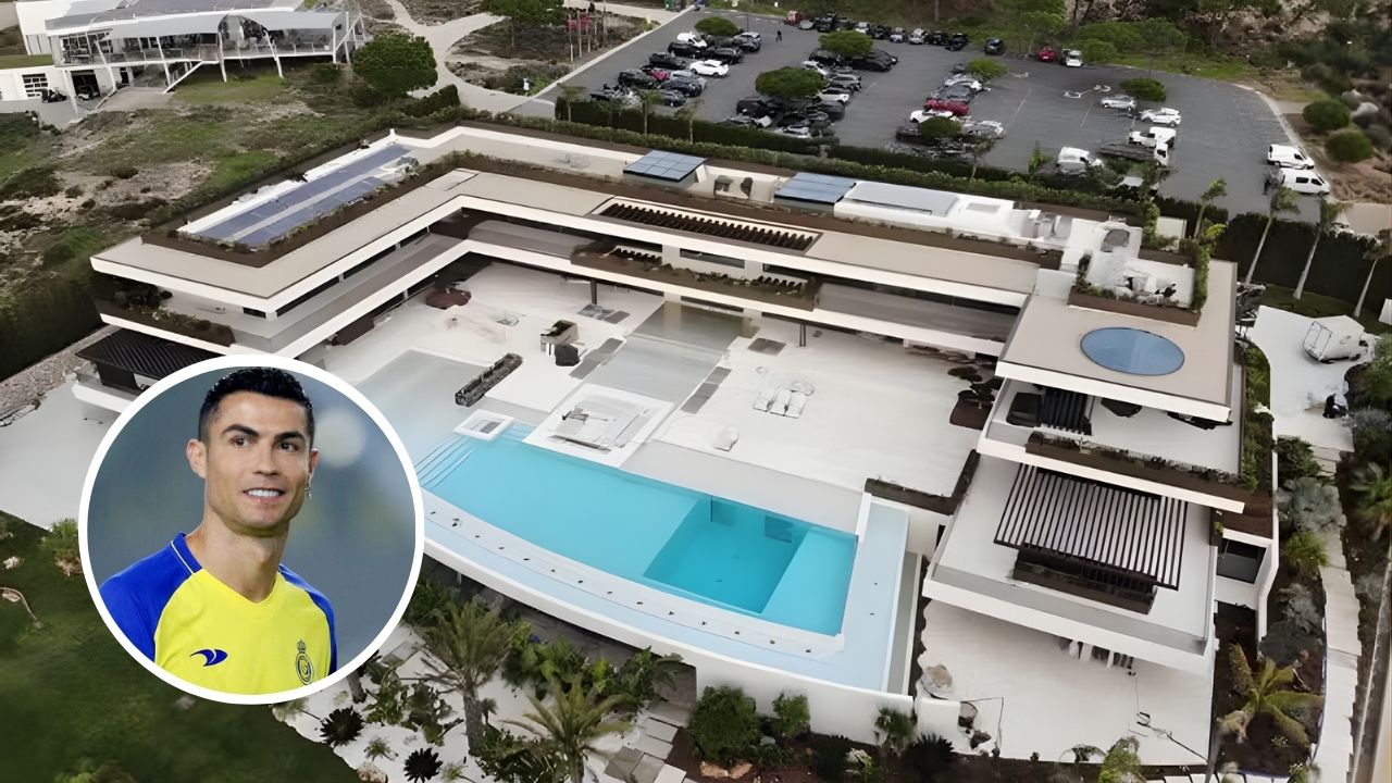 Jogador Cristiano Ronaldo investe em mansão de luxo avaliada em R$ 215 milhões e planeja futuro em Portugal.