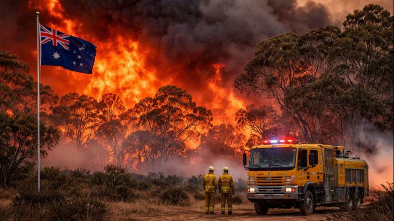 A emergência climática se intensifica com a onda de calor na Austrália, elevando o risco catastrófico de incêndios florestais.