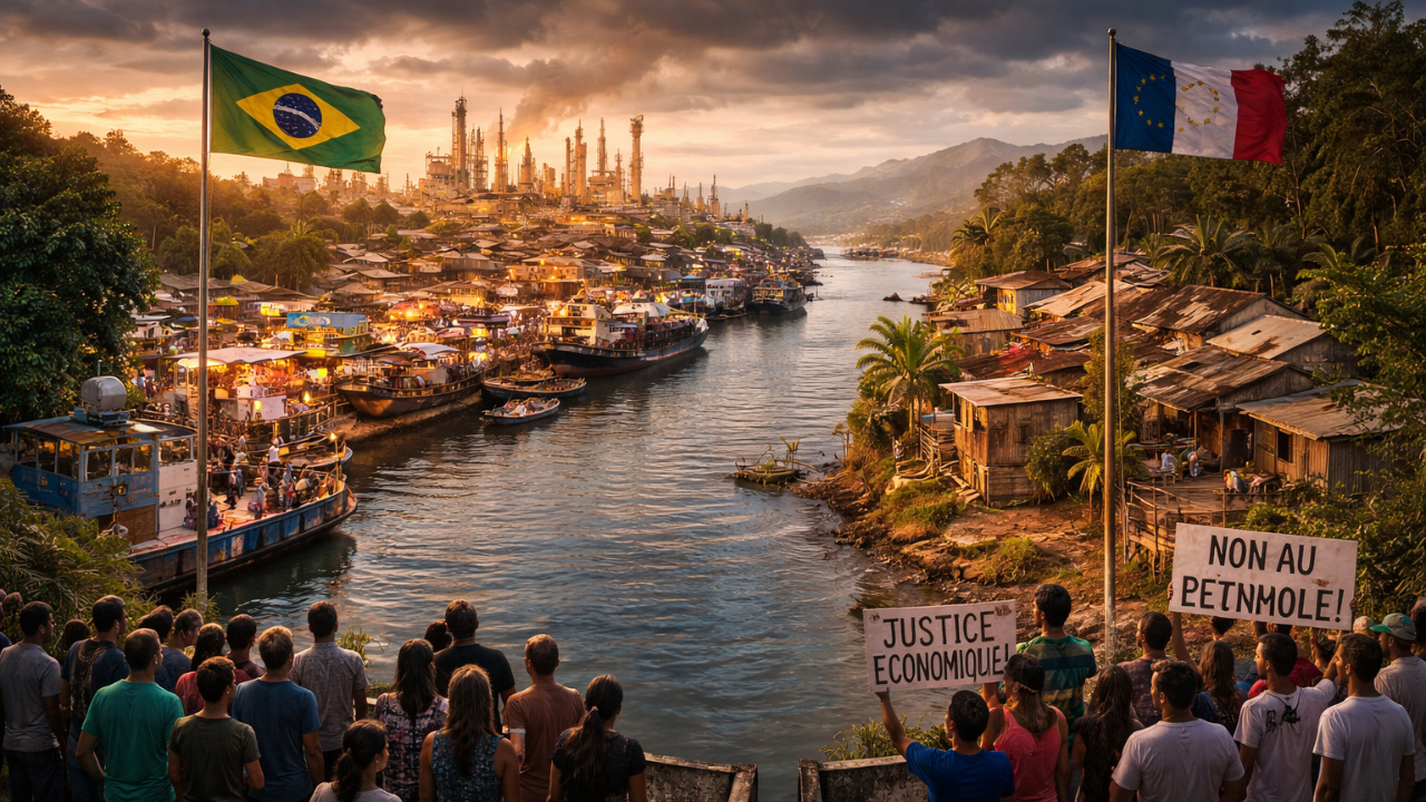 Exploração de petróleo no Brasil transforma Oiapoque, enquanto cidades da Guiana Francesa enfrentam estagnação. Contraste alimenta debate político em Paris e divide opiniões.