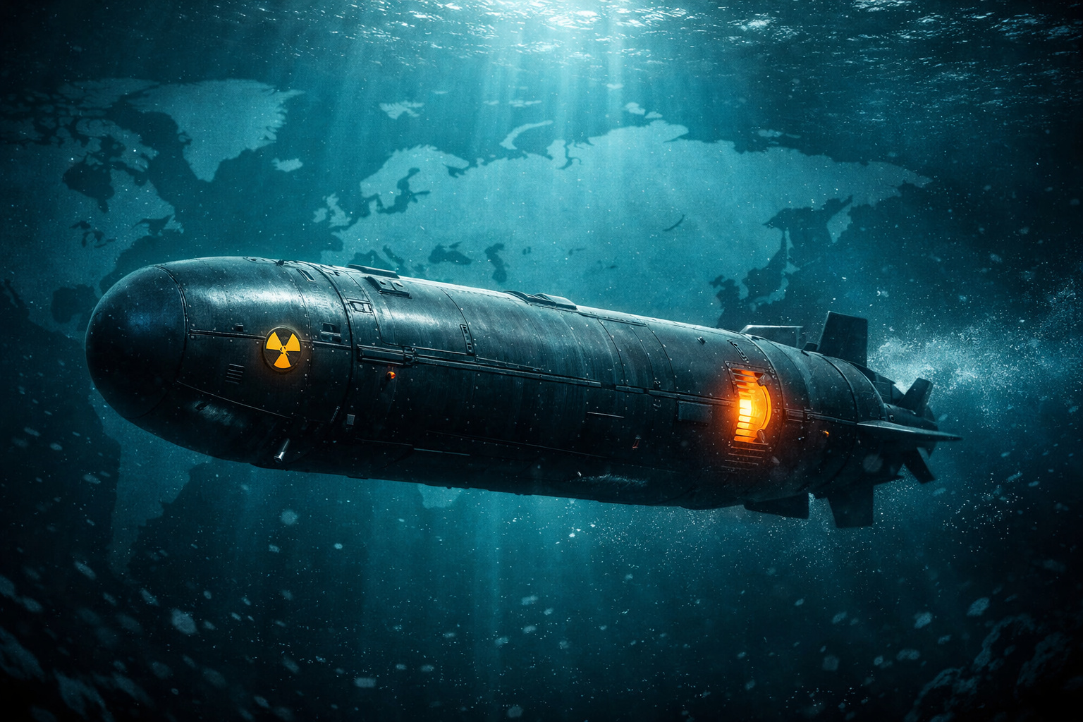Com autonomia estimada acima de 10.000 km, propulsão nuclear e ogiva estratégica, o Status-6 (Poseidon) surge como o "drone submarino" russo capaz de cruzar oceanos inteiros sem tripulação e redesenhar o conceito de dissuasão nuclear no século 21