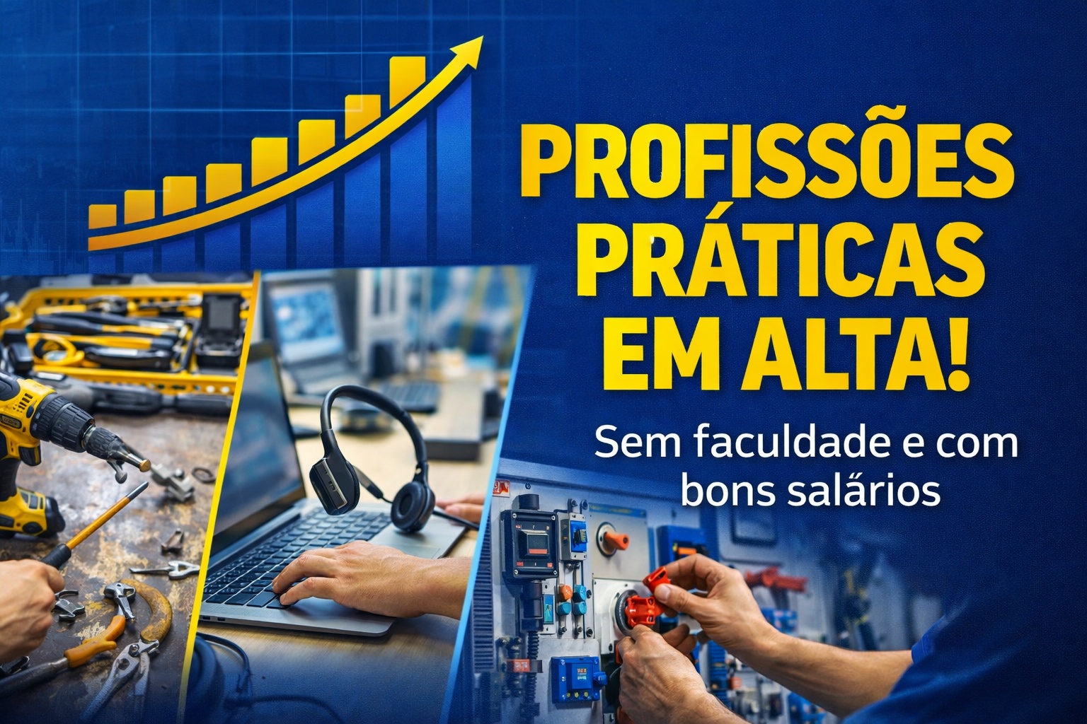 Sem faculdade e com cursos rápidos, profissões práticas ganham força no Brasil e já pagam mais de R$ 5 mil em 2026, impulsionadas por alta demanda e escassez de mão de obra